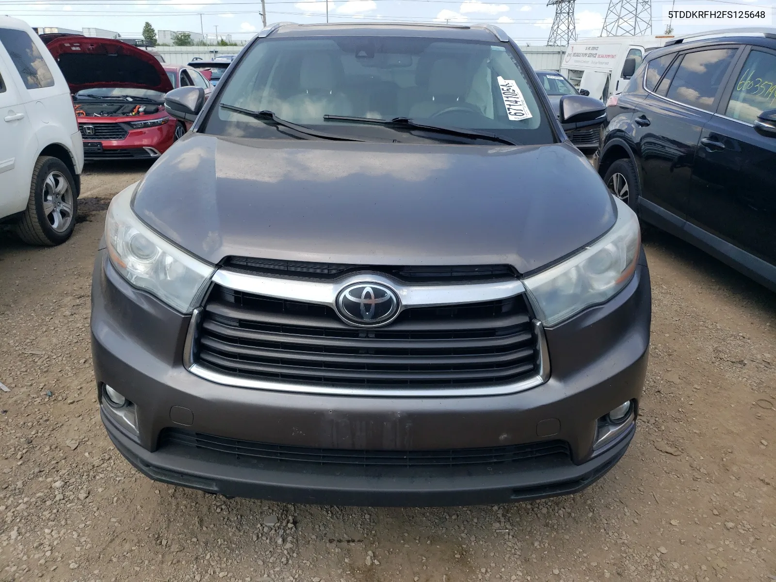 2015 Toyota Highlander Limited VIN: 5TDDKRFH2FS125648 Lot: 67141054