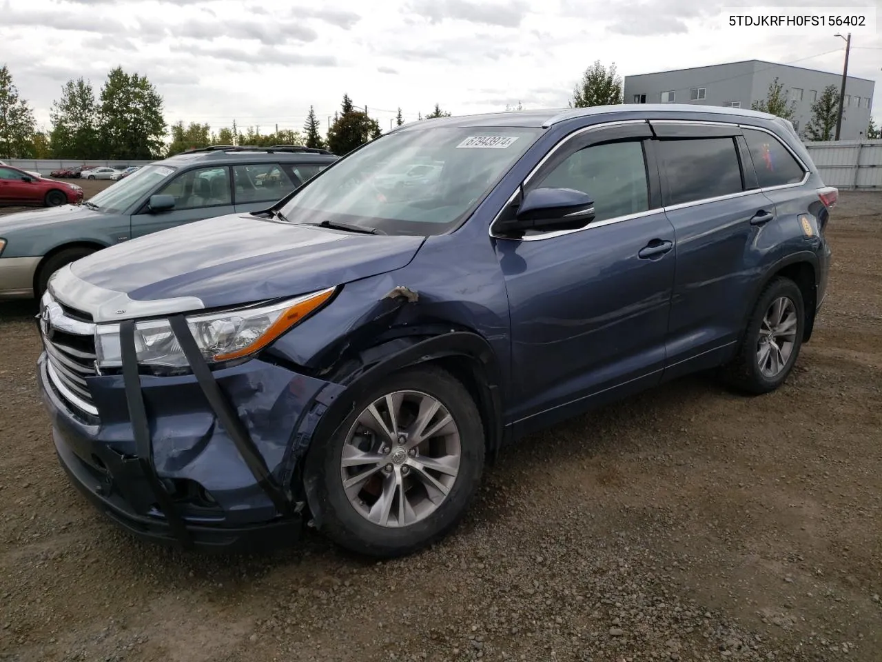 2015 Toyota Highlander Xle VIN: 5TDJKRFH0FS156402 Lot: 67943974