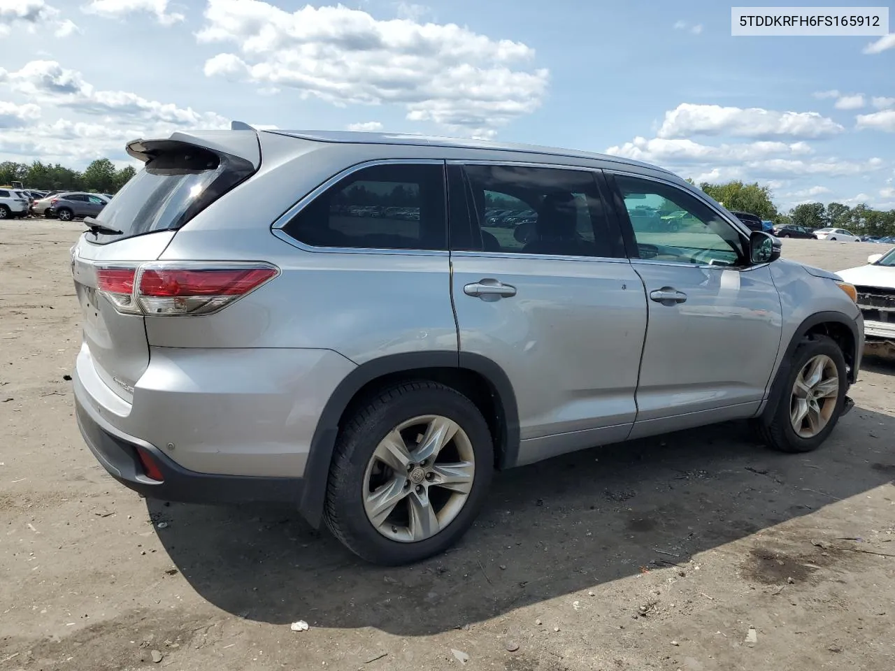 2015 Toyota Highlander Limited VIN: 5TDDKRFH6FS165912 Lot: 68302214