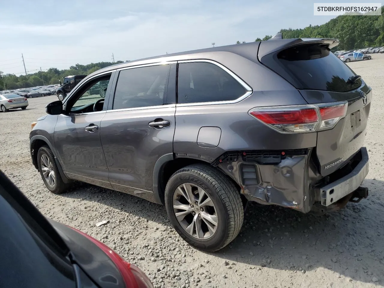 2015 Toyota Highlander Le VIN: 5TDBKRFH0FS162947 Lot: 68732034