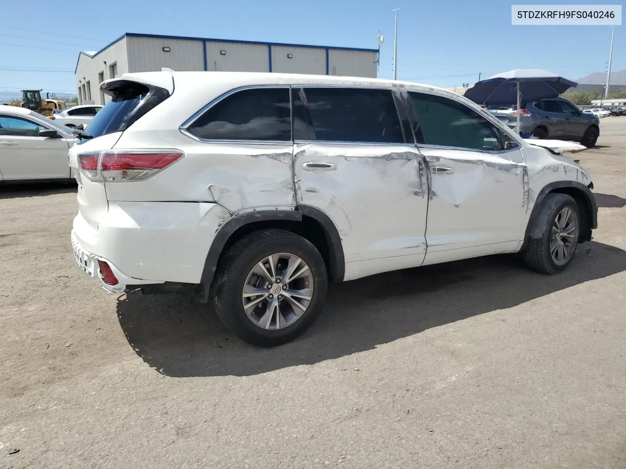 2015 Toyota Highlander Le VIN: 5TDZKRFH9FS040246 Lot: 68756874