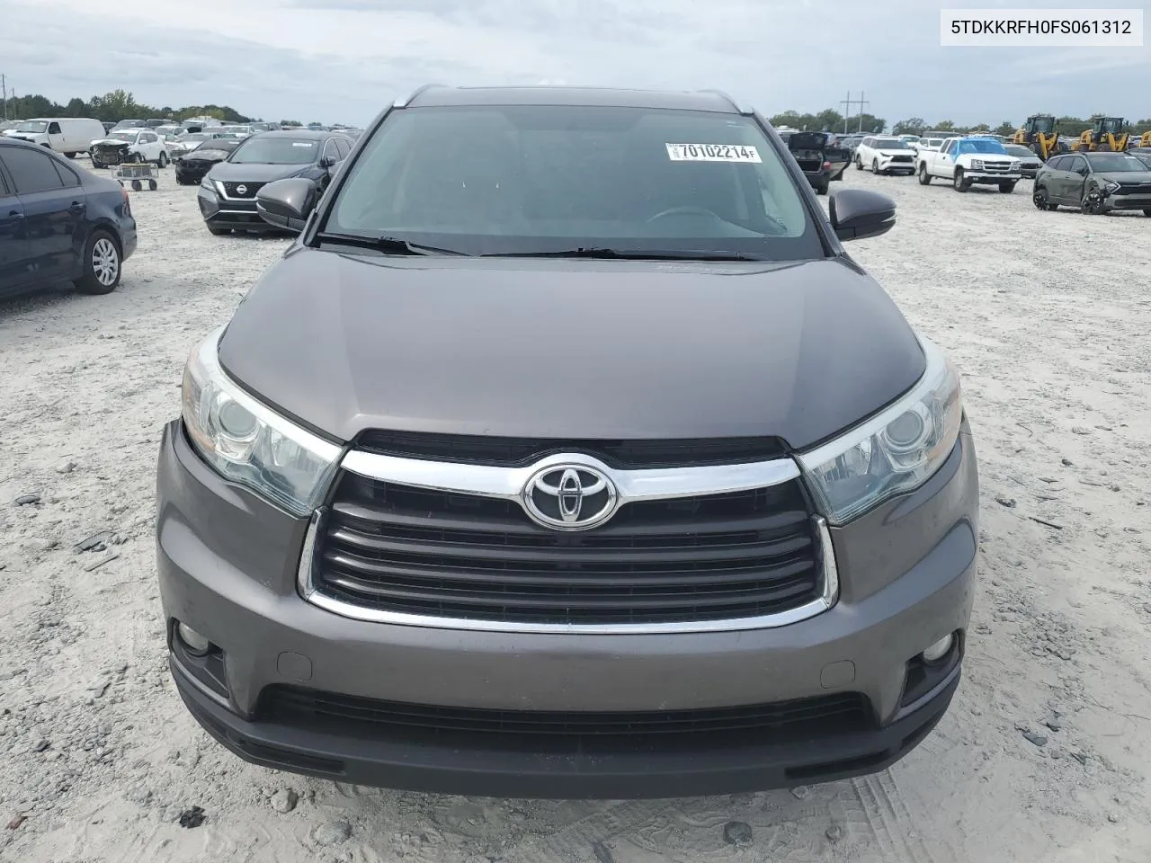 2015 Toyota Highlander Xle VIN: 5TDKKRFH0FS061312 Lot: 70102214