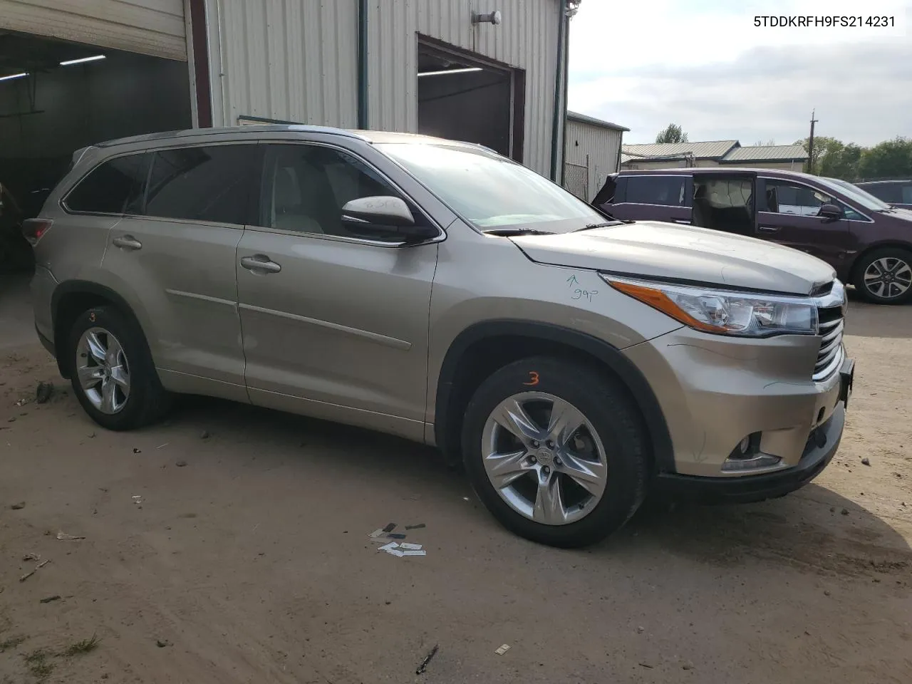 2015 Toyota Highlander Limited VIN: 5TDDKRFH9FS214231 Lot: 70263214