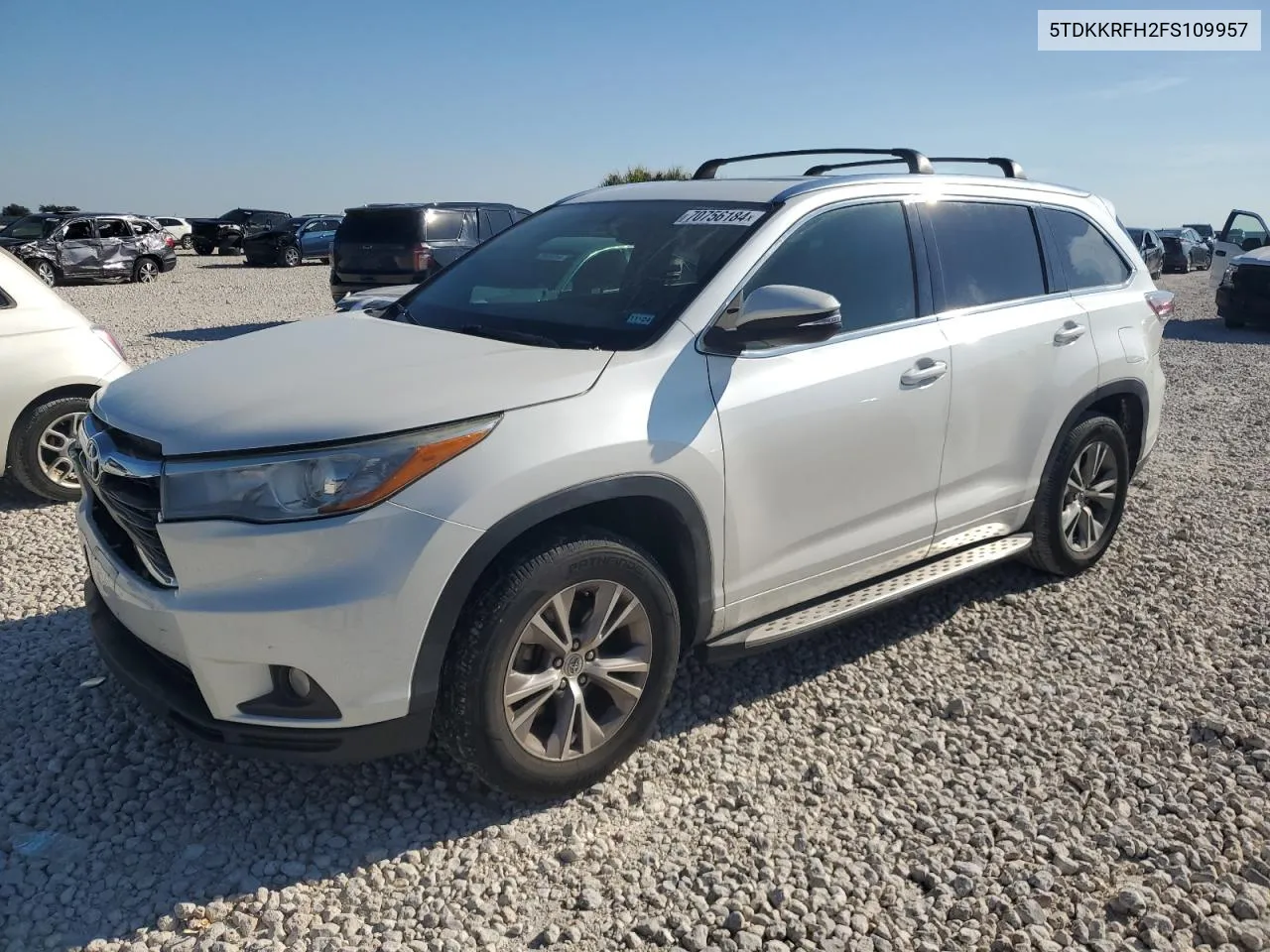 2015 Toyota Highlander Xle VIN: 5TDKKRFH2FS109957 Lot: 70756184