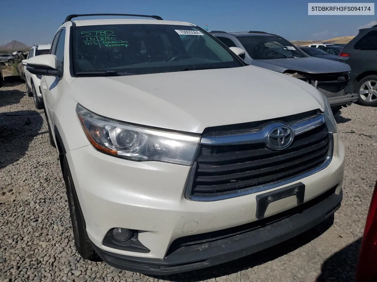 2015 Toyota Highlander Le VIN: 5TDBKRFH3FS094174 Lot: 70805584