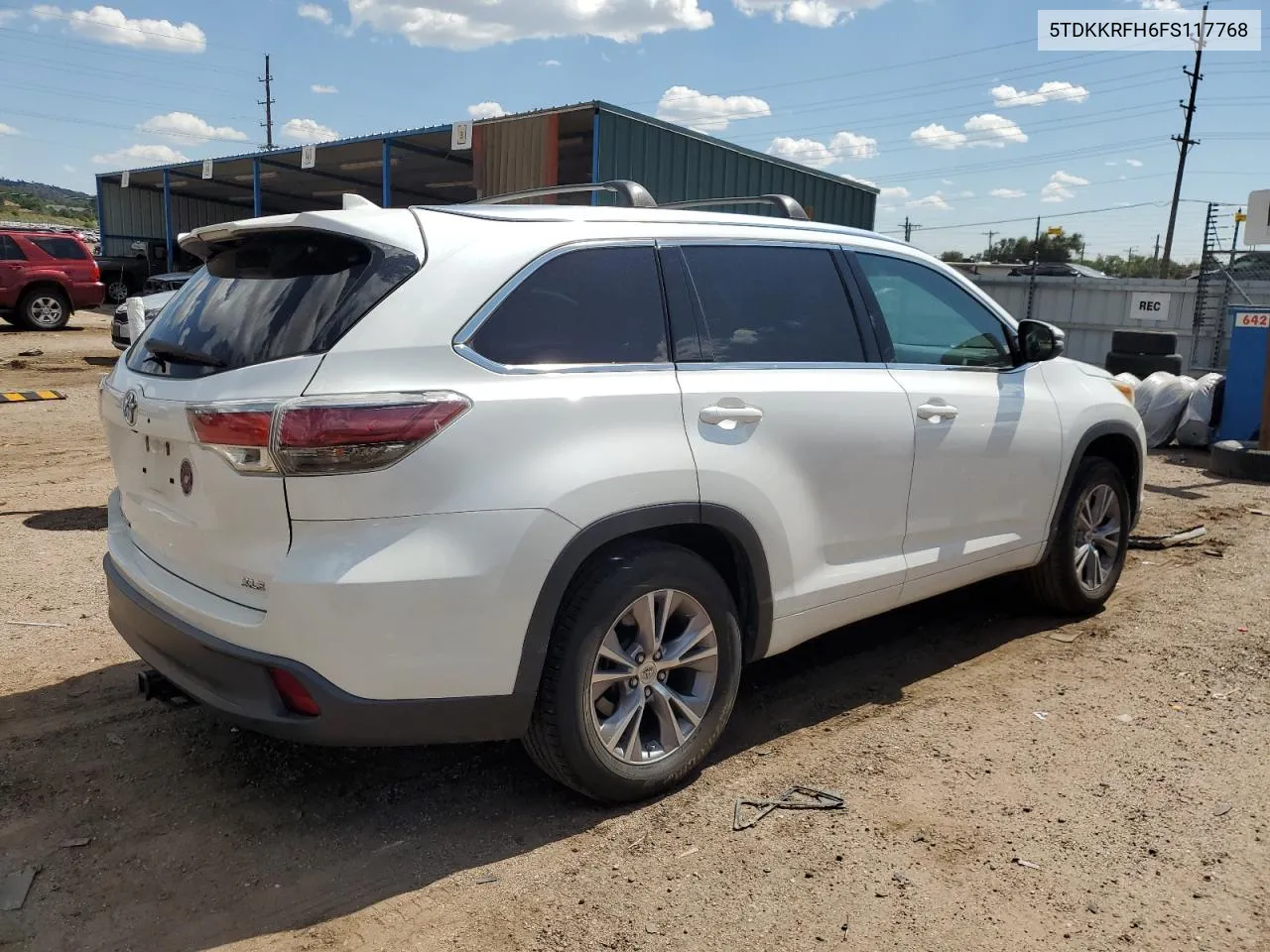 2015 Toyota Highlander Xle VIN: 5TDKKRFH6FS117768 Lot: 71112304