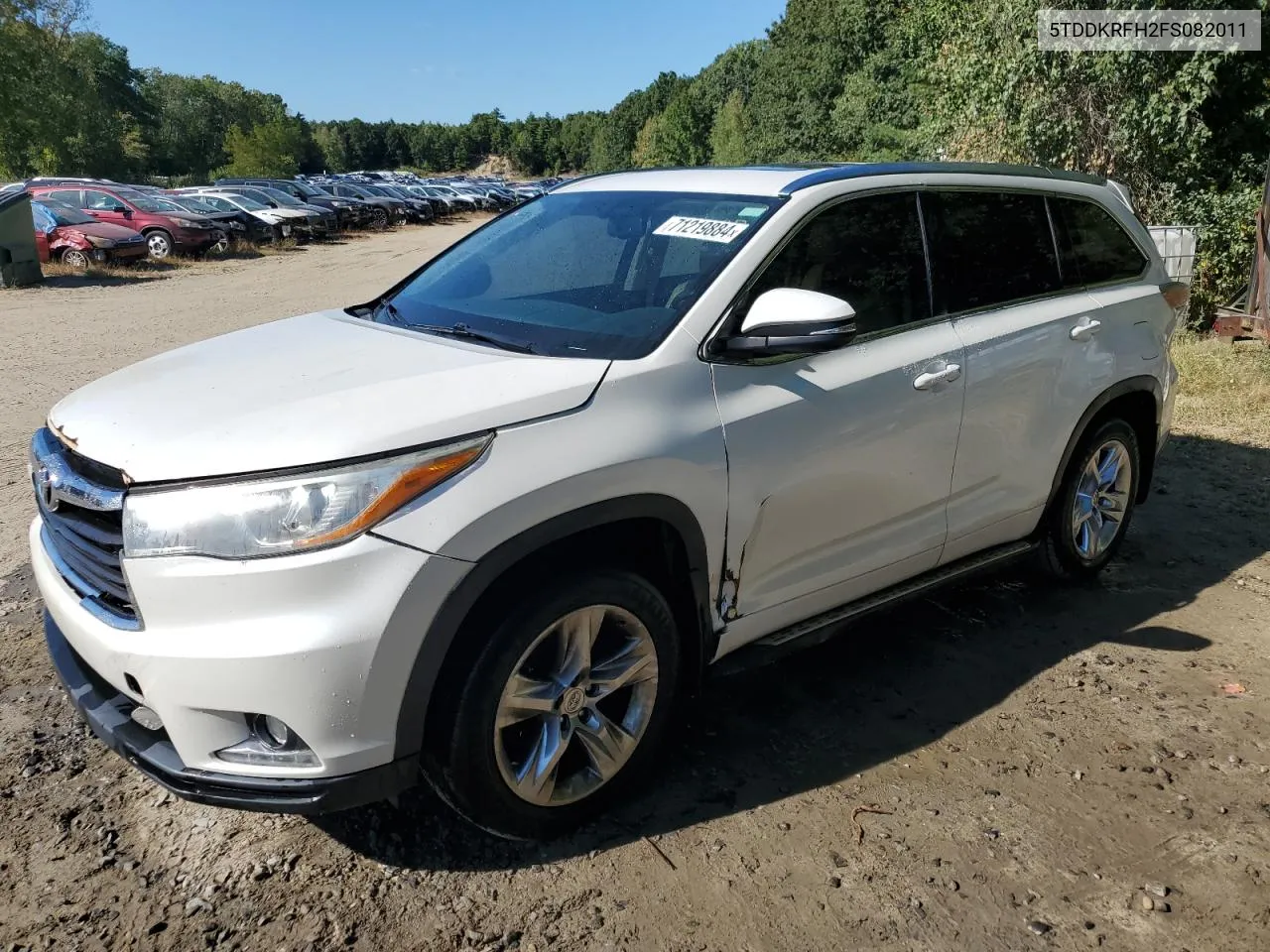 2015 Toyota Highlander Limited VIN: 5TDDKRFH2FS082011 Lot: 71219884