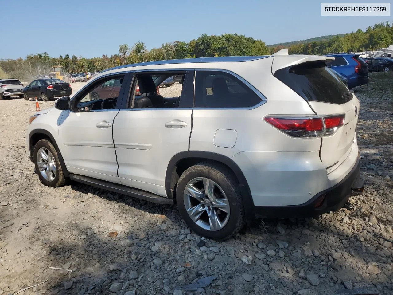 2015 Toyota Highlander Limited VIN: 5TDDKRFH6FS117259 Lot: 71270674