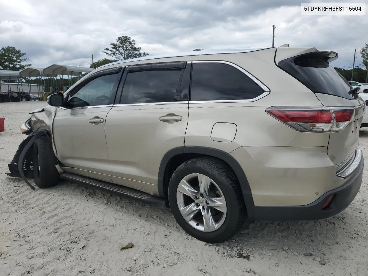 2015 Toyota Highlander Limited VIN: 5TDYKRFH3FS115504 Lot: 71440394