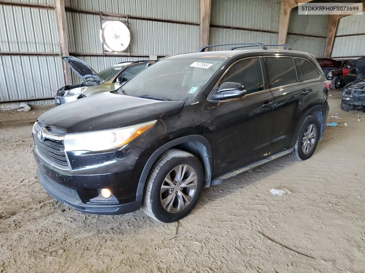 2015 Toyota Highlander Xle VIN: 5TDKKRFH0FS073699 Lot: 71478664