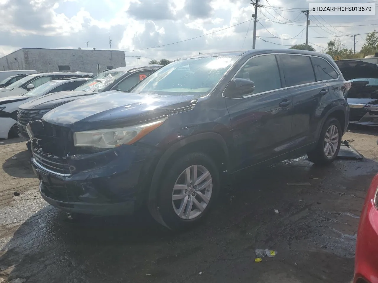 2015 Toyota Highlander Le VIN: 5TDZARFH0FS013679 Lot: 72242554