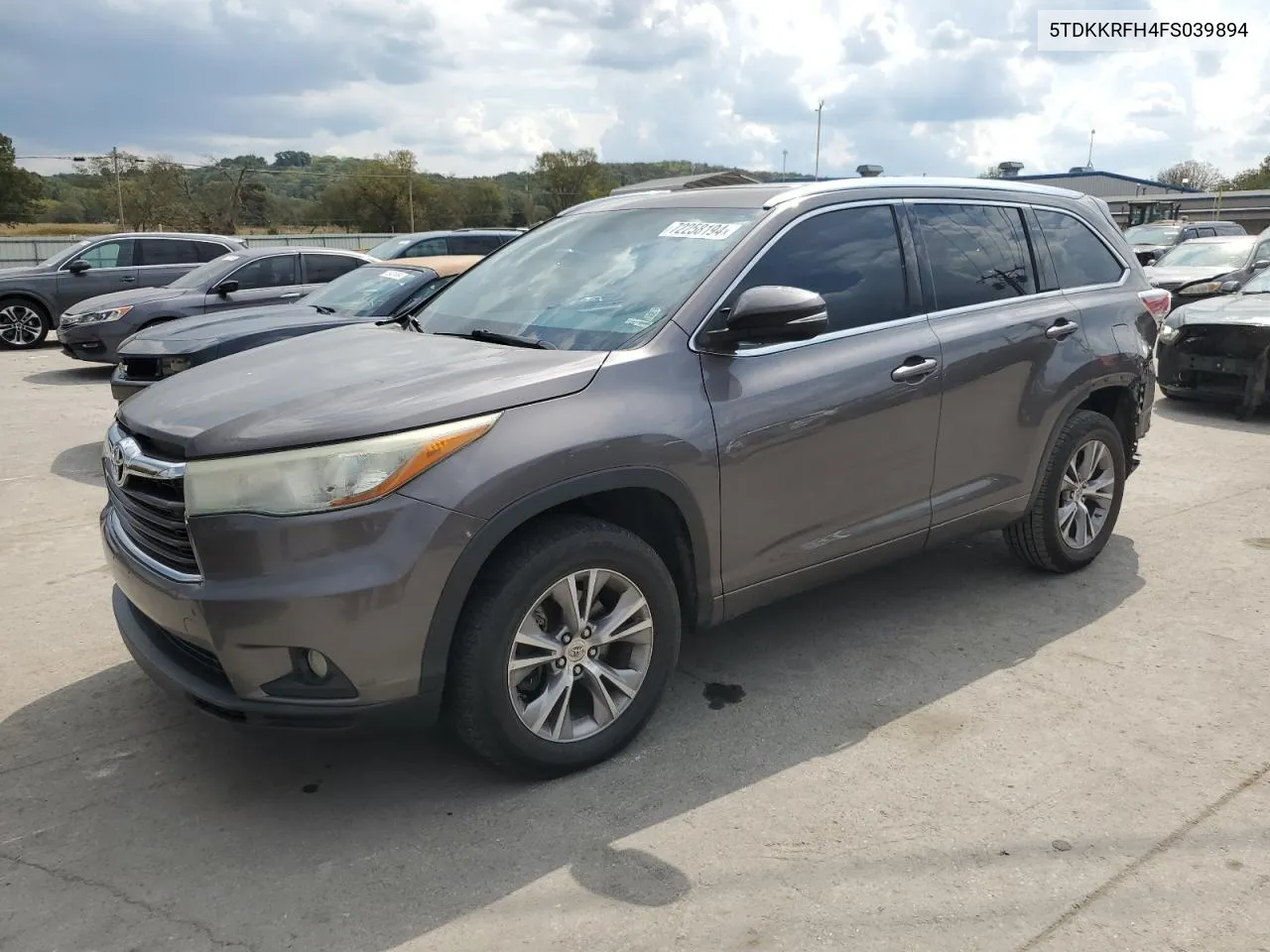 2015 Toyota Highlander Xle VIN: 5TDKKRFH4FS039894 Lot: 72258194