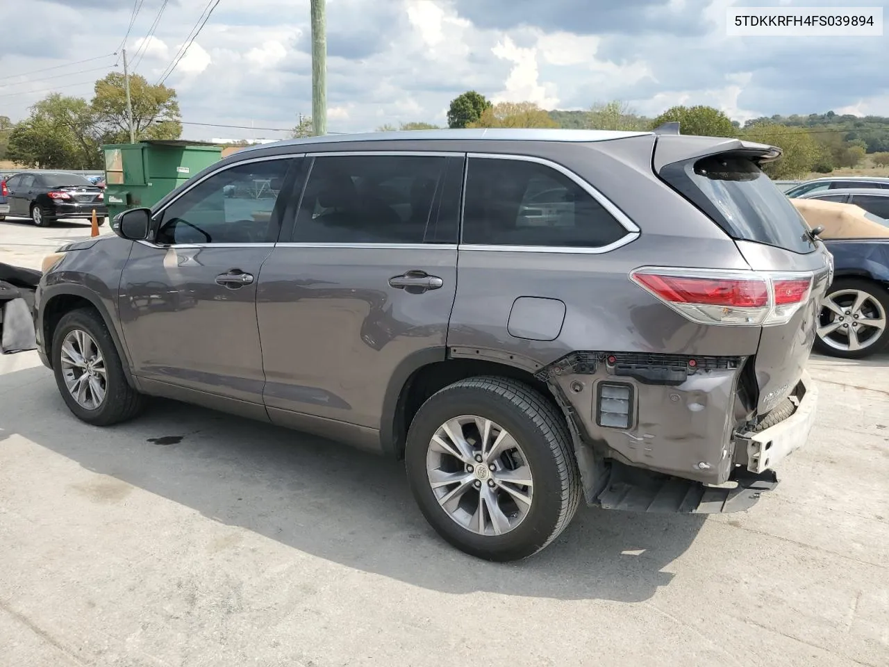 2015 Toyota Highlander Xle VIN: 5TDKKRFH4FS039894 Lot: 72258194