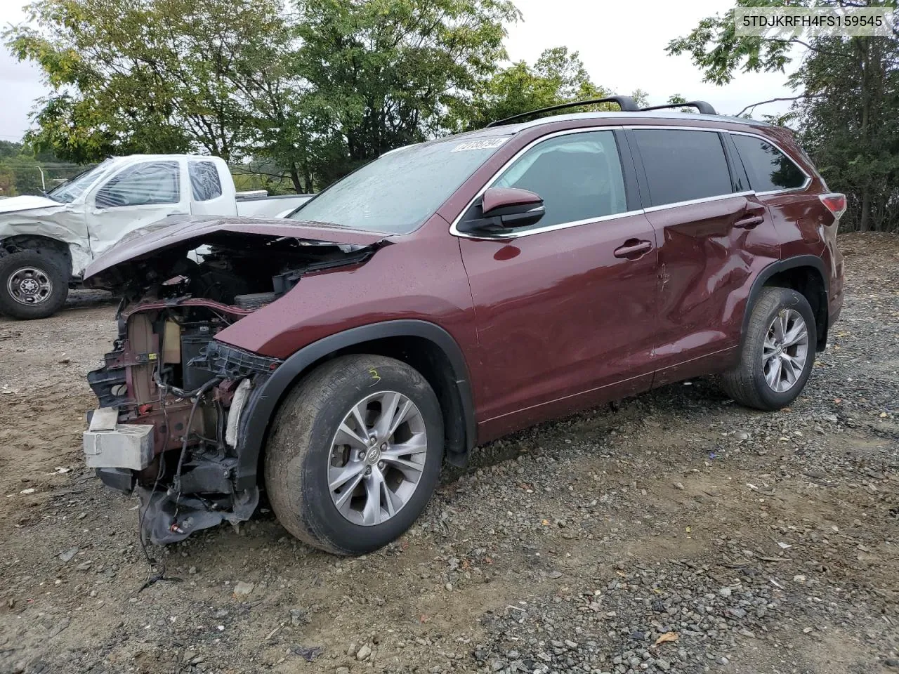 2015 Toyota Highlander Xle VIN: 5TDJKRFH4FS159545 Lot: 72735794