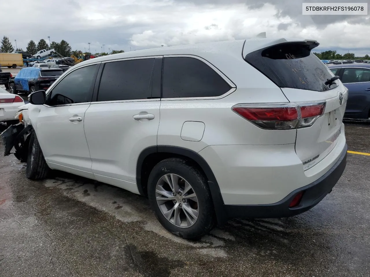 5TDBKRFH2FS196078 2015 Toyota Highlander Le