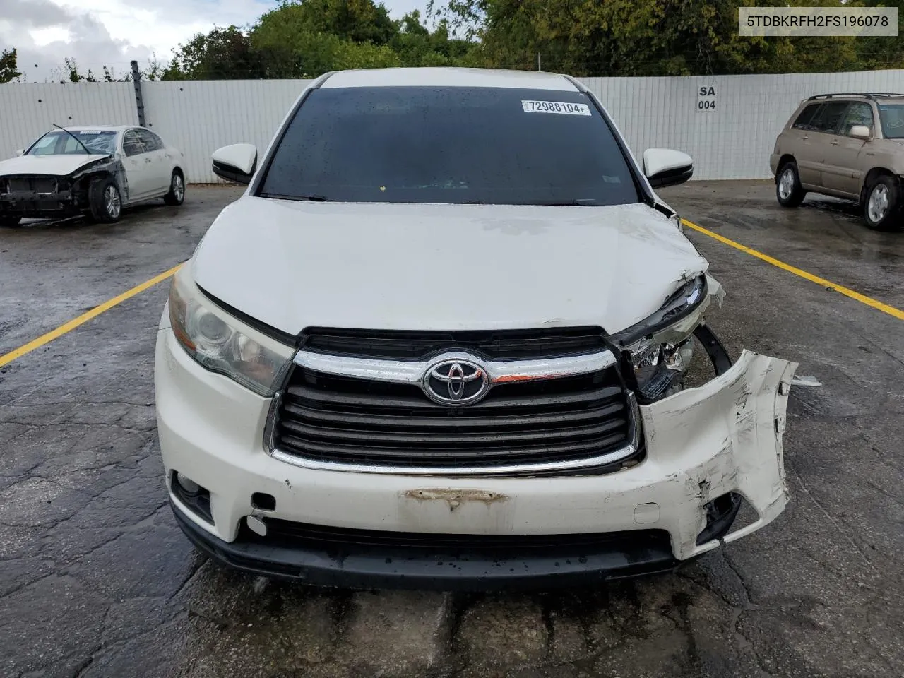 5TDBKRFH2FS196078 2015 Toyota Highlander Le