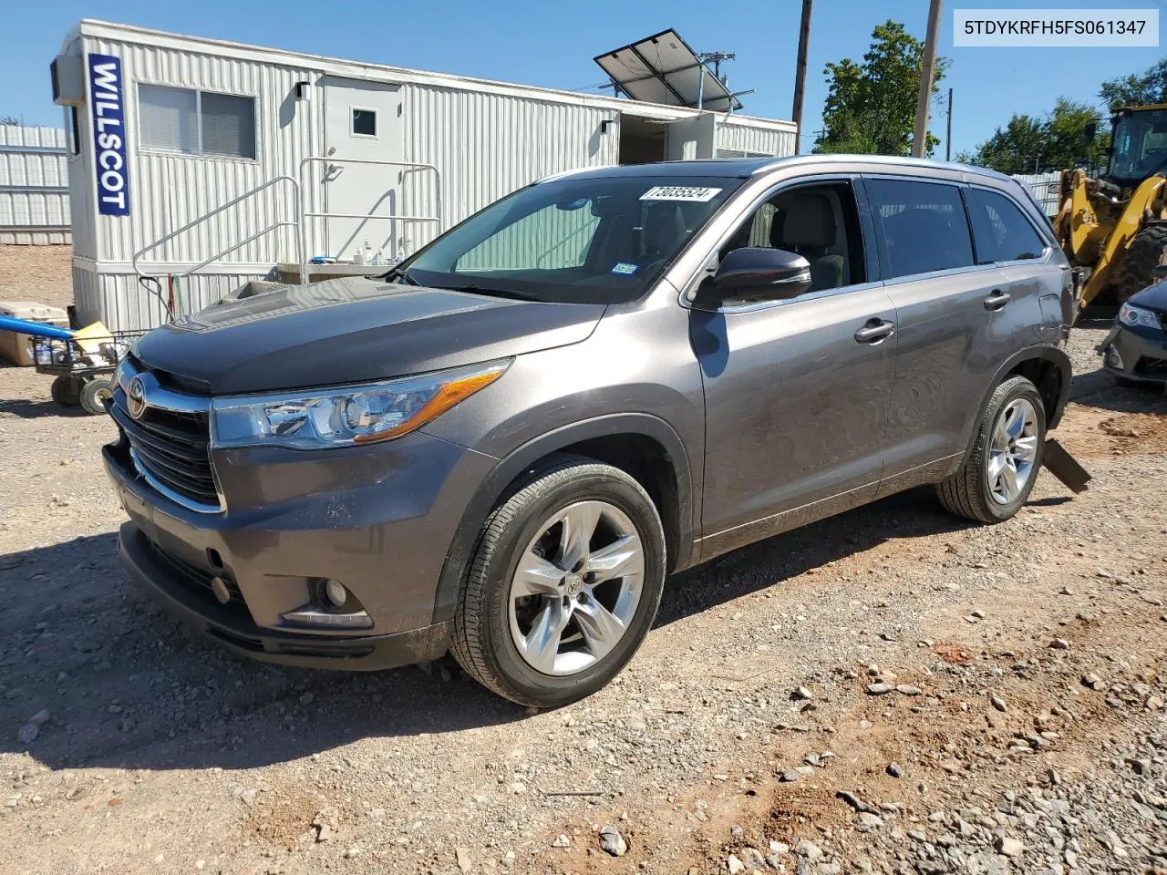 2015 Toyota Highlander Limited VIN: 5TDYKRFH5FS061347 Lot: 73035524