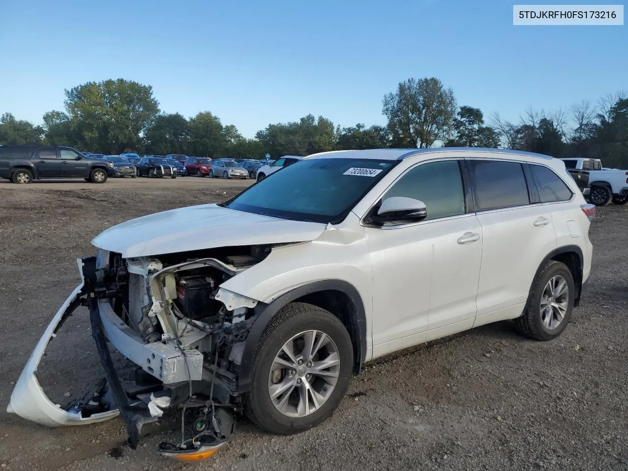 2015 Toyota Highlander Xle VIN: 5TDJKRFH0FS173216 Lot: 73200654