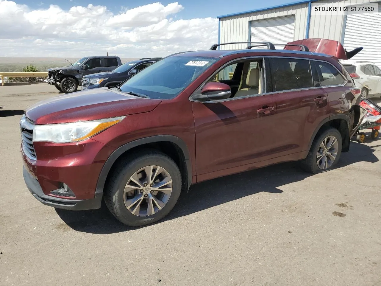 2015 Toyota Highlander Xle VIN: 5TDJKRFH2FS177560 Lot: 73373484