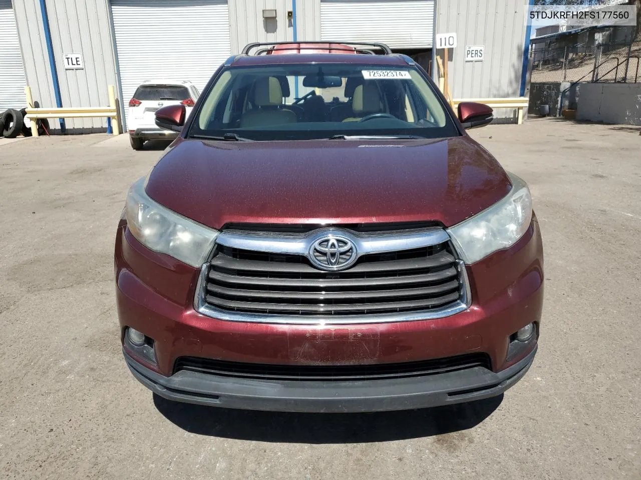 2015 Toyota Highlander Xle VIN: 5TDJKRFH2FS177560 Lot: 73373484