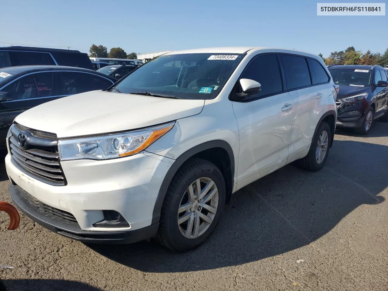 2015 Toyota Highlander Le VIN: 5TDBKRFH6FS118841 Lot: 73408334