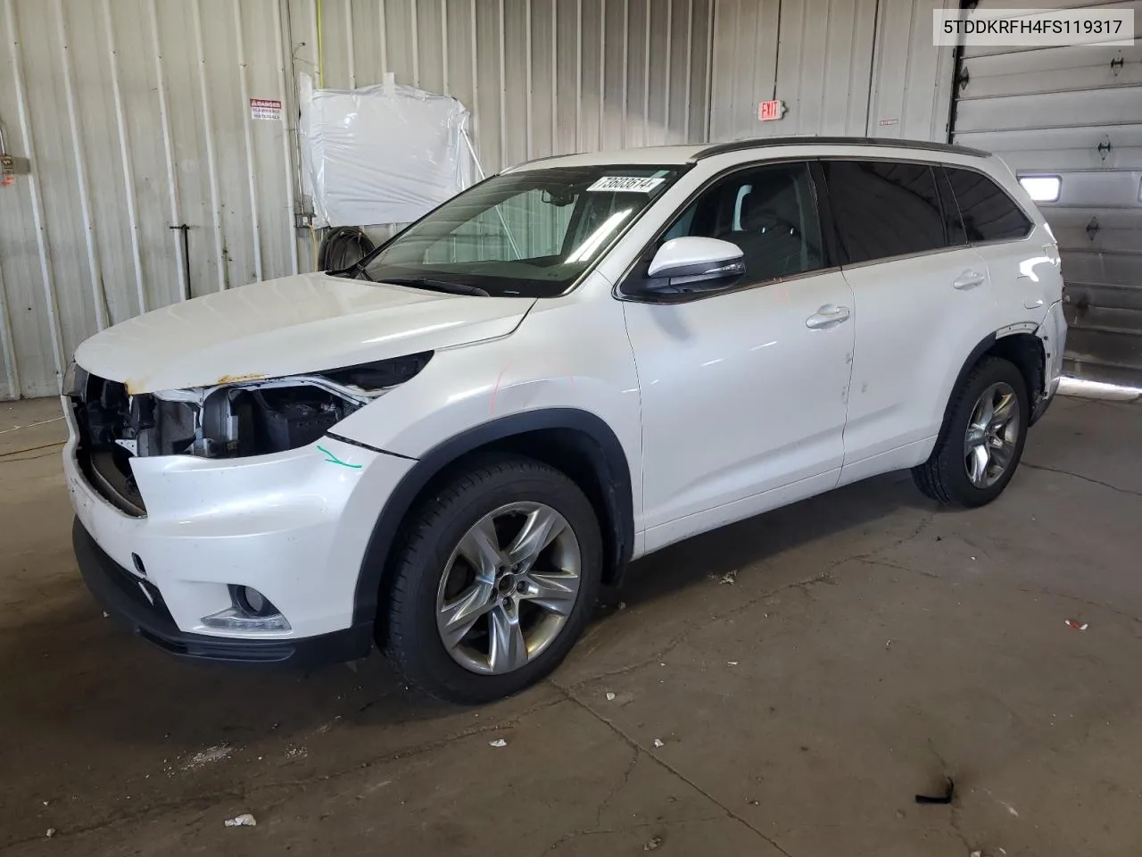 5TDDKRFH4FS119317 2015 Toyota Highlander Limited