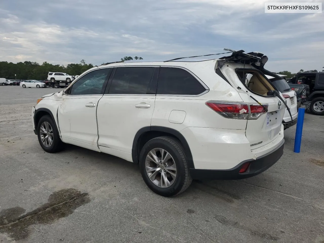 2015 Toyota Highlander Xle VIN: 5TDKKRFHXFS109625 Lot: 73880894