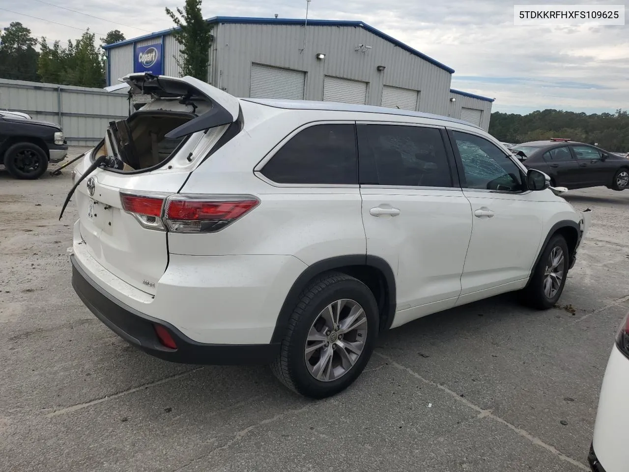 2015 Toyota Highlander Xle VIN: 5TDKKRFHXFS109625 Lot: 73880894