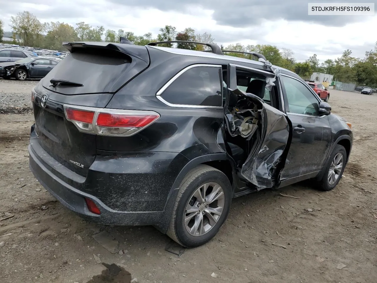 2015 Toyota Highlander Xle VIN: 5TDJKRFH5FS109396 Lot: 74079604