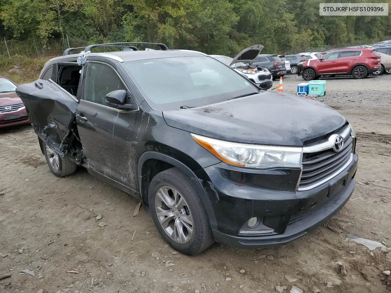 2015 Toyota Highlander Xle VIN: 5TDJKRFH5FS109396 Lot: 74079604