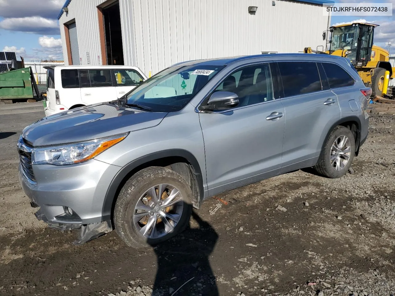 5TDJKRFH6FS072438 2015 Toyota Highlander Xle