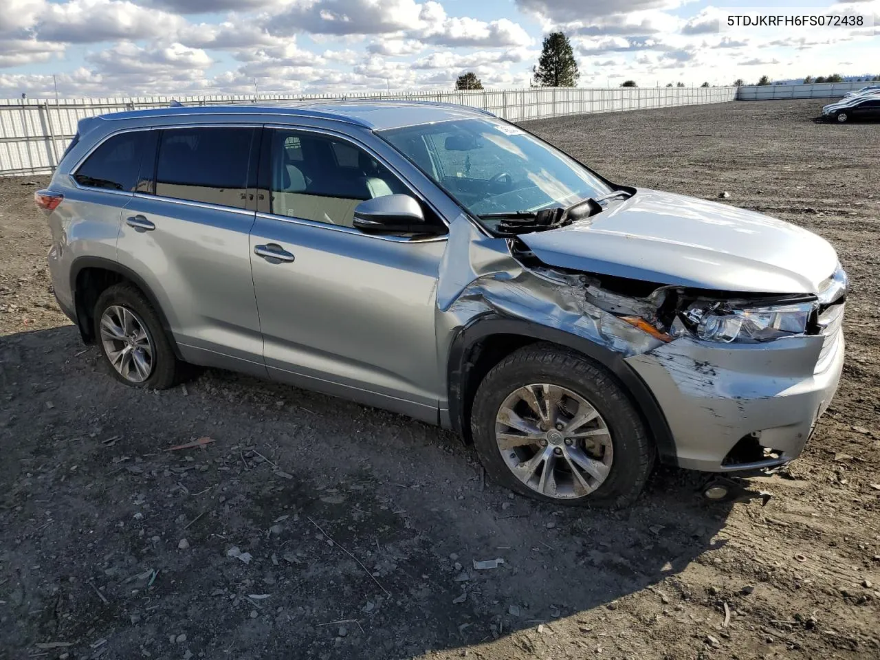 2015 Toyota Highlander Xle VIN: 5TDJKRFH6FS072438 Lot: 74660434