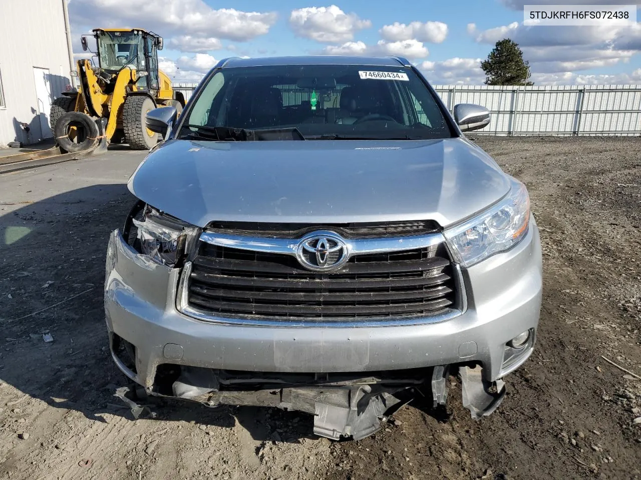 2015 Toyota Highlander Xle VIN: 5TDJKRFH6FS072438 Lot: 74660434