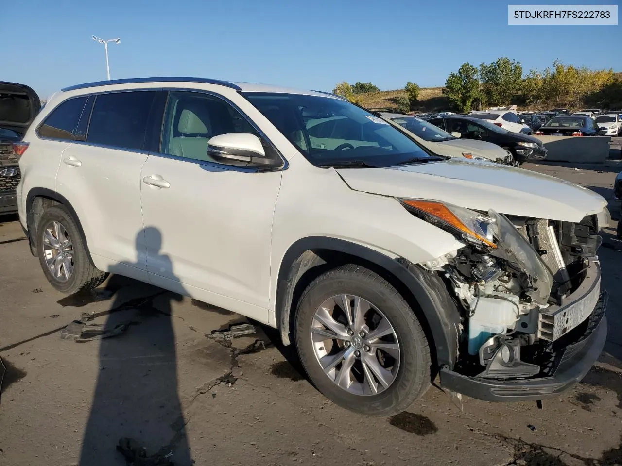 2015 Toyota Highlander Xle VIN: 5TDJKRFH7FS222783 Lot: 74770114