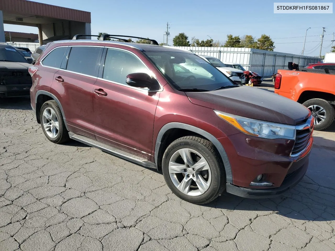 2015 Toyota Highlander VIN: 5TDDKRFH1FS081867 Lot: 74776434