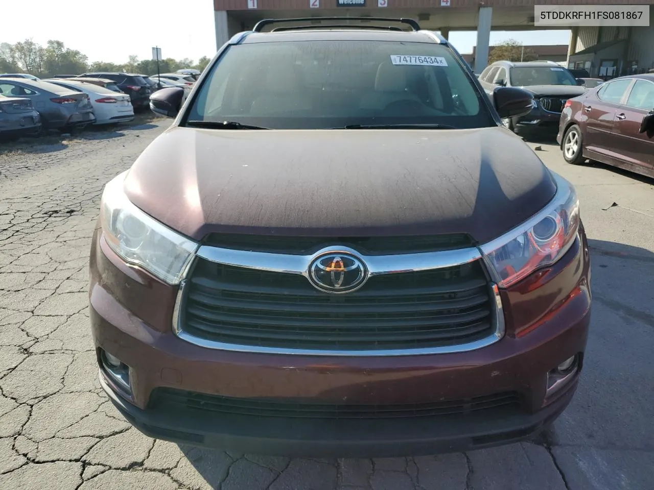 2015 Toyota Highlander VIN: 5TDDKRFH1FS081867 Lot: 74776434