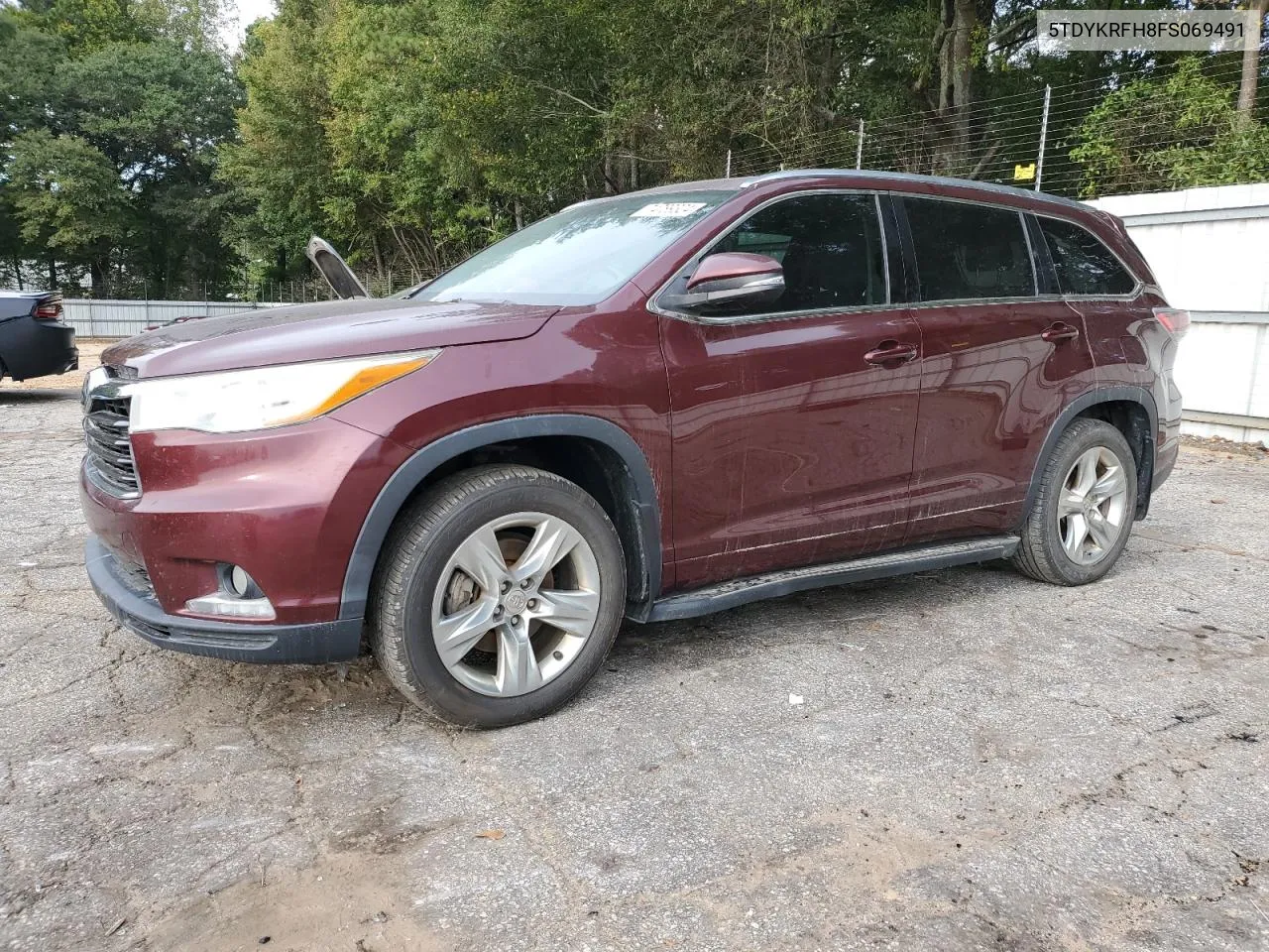 2015 Toyota Highlander Limited VIN: 5TDYKRFH8FS069491 Lot: 74789324