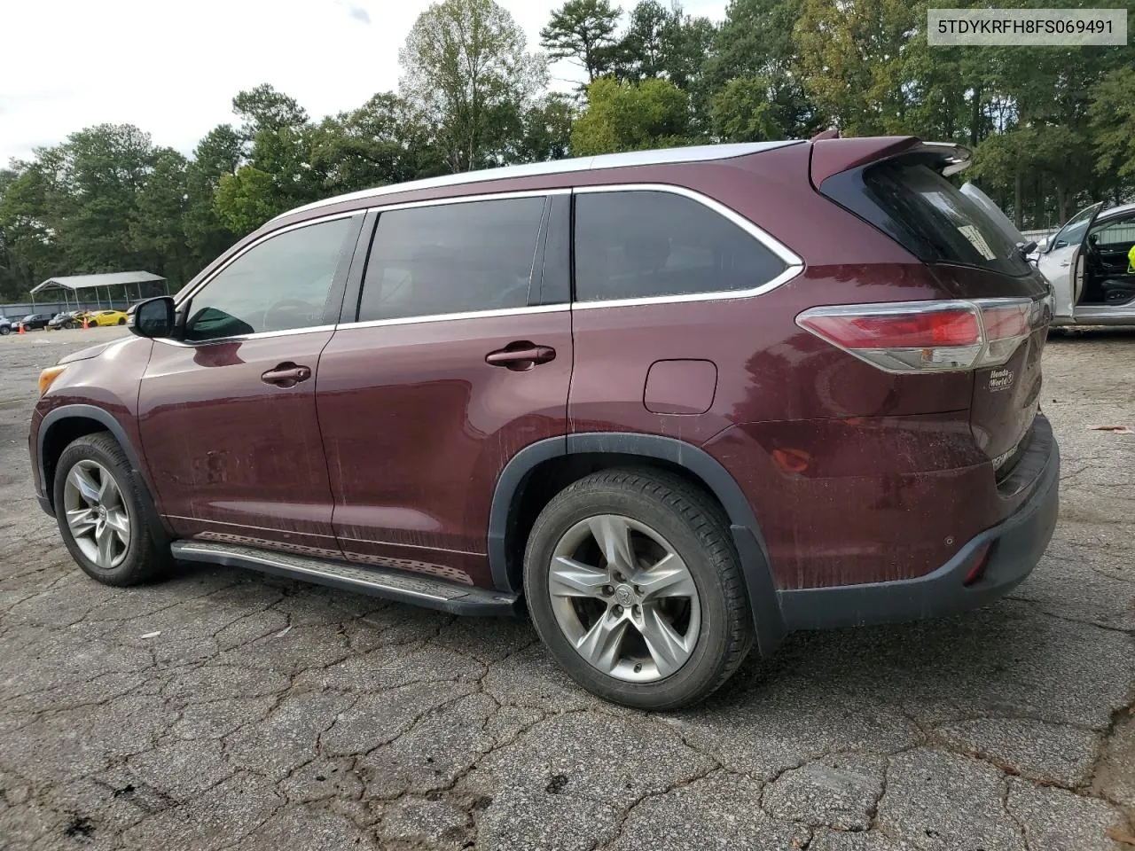 2015 Toyota Highlander Limited VIN: 5TDYKRFH8FS069491 Lot: 74789324