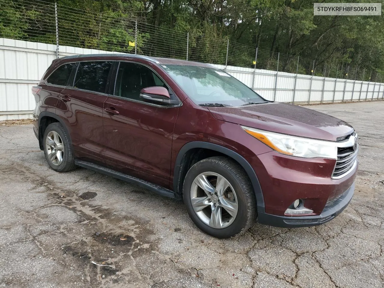 2015 Toyota Highlander Limited VIN: 5TDYKRFH8FS069491 Lot: 74789324