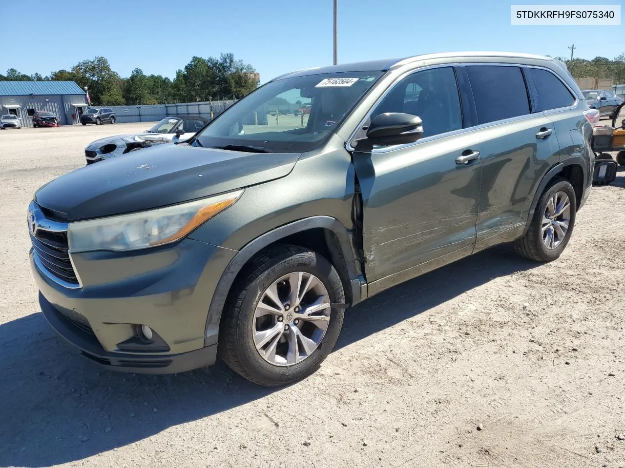 2015 Toyota Highlander Xle VIN: 5TDKKRFH9FS075340 Lot: 75162504