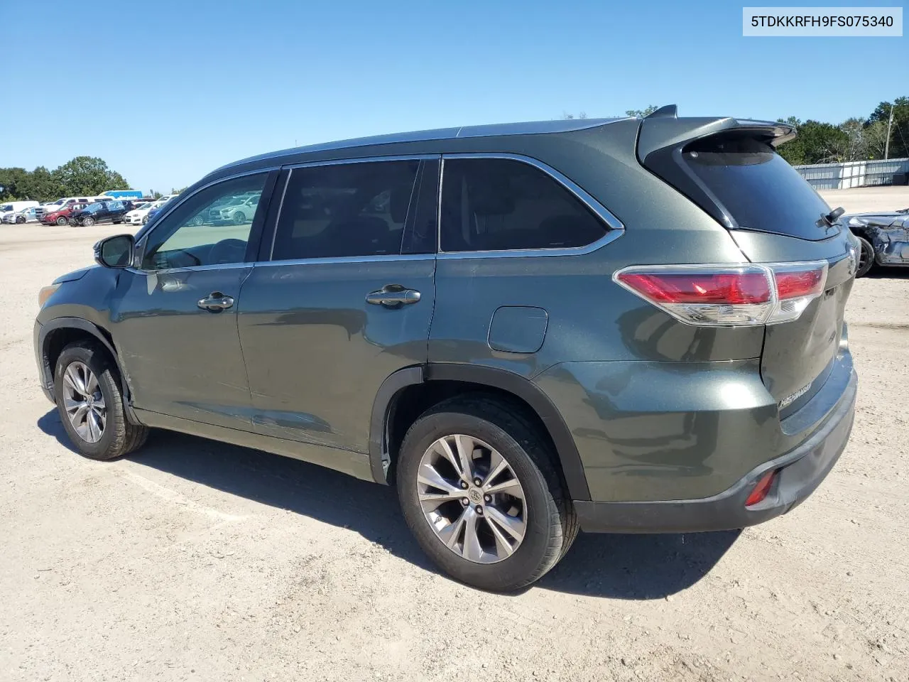 2015 Toyota Highlander Xle VIN: 5TDKKRFH9FS075340 Lot: 75162504