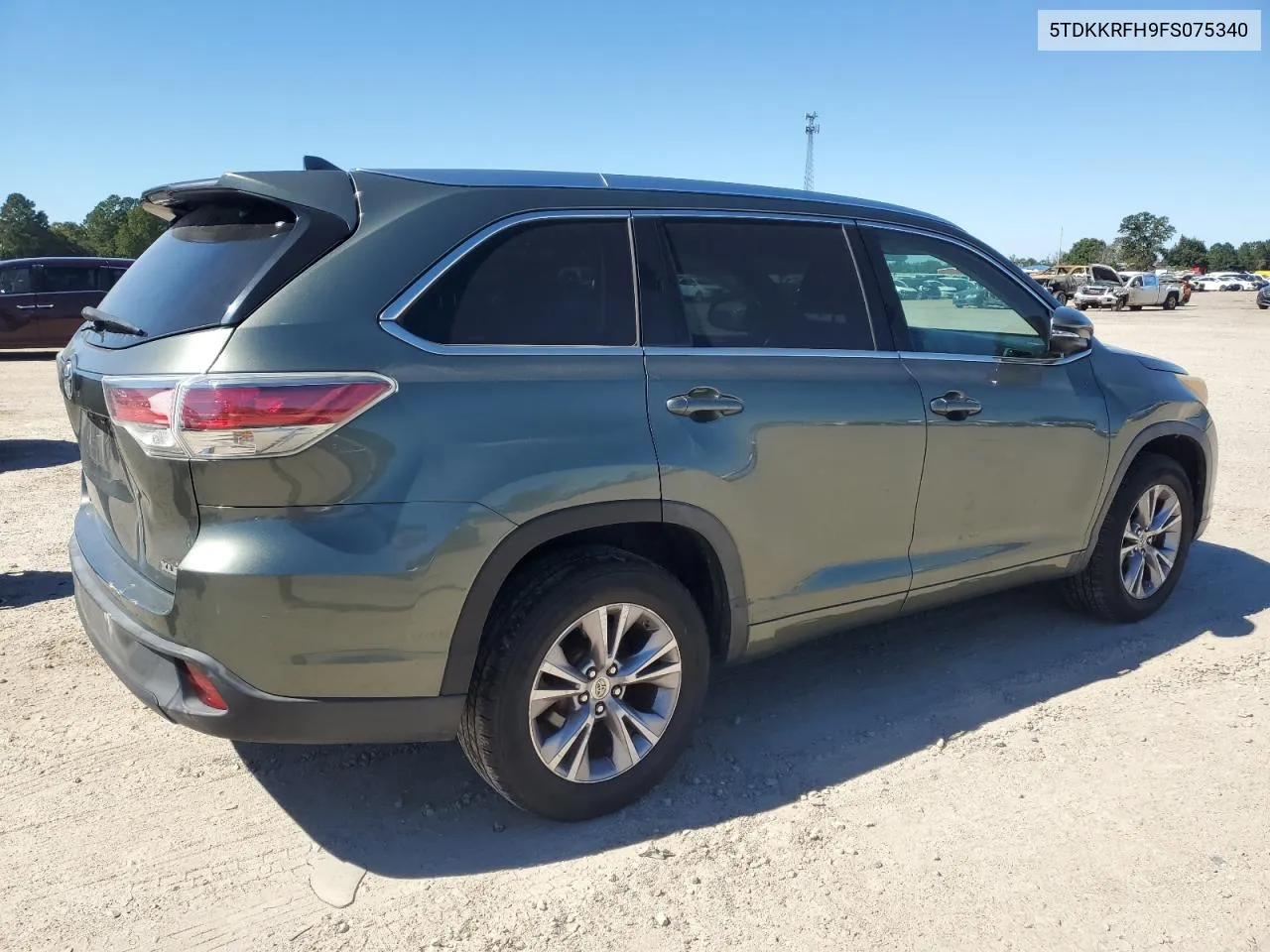 2015 Toyota Highlander Xle VIN: 5TDKKRFH9FS075340 Lot: 75162504