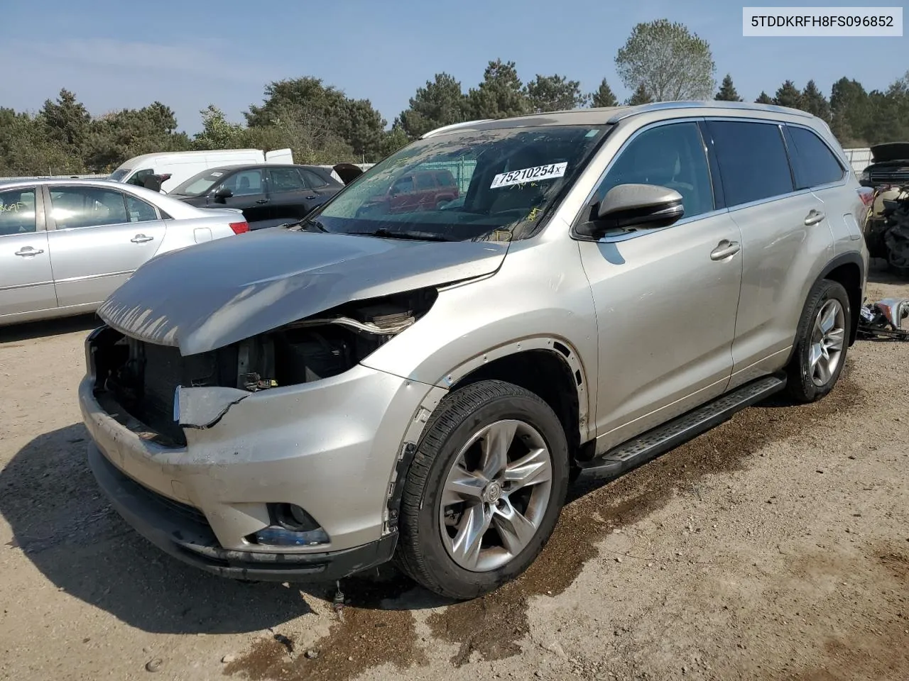 2015 Toyota Highlander Limited VIN: 5TDDKRFH8FS096852 Lot: 75210254