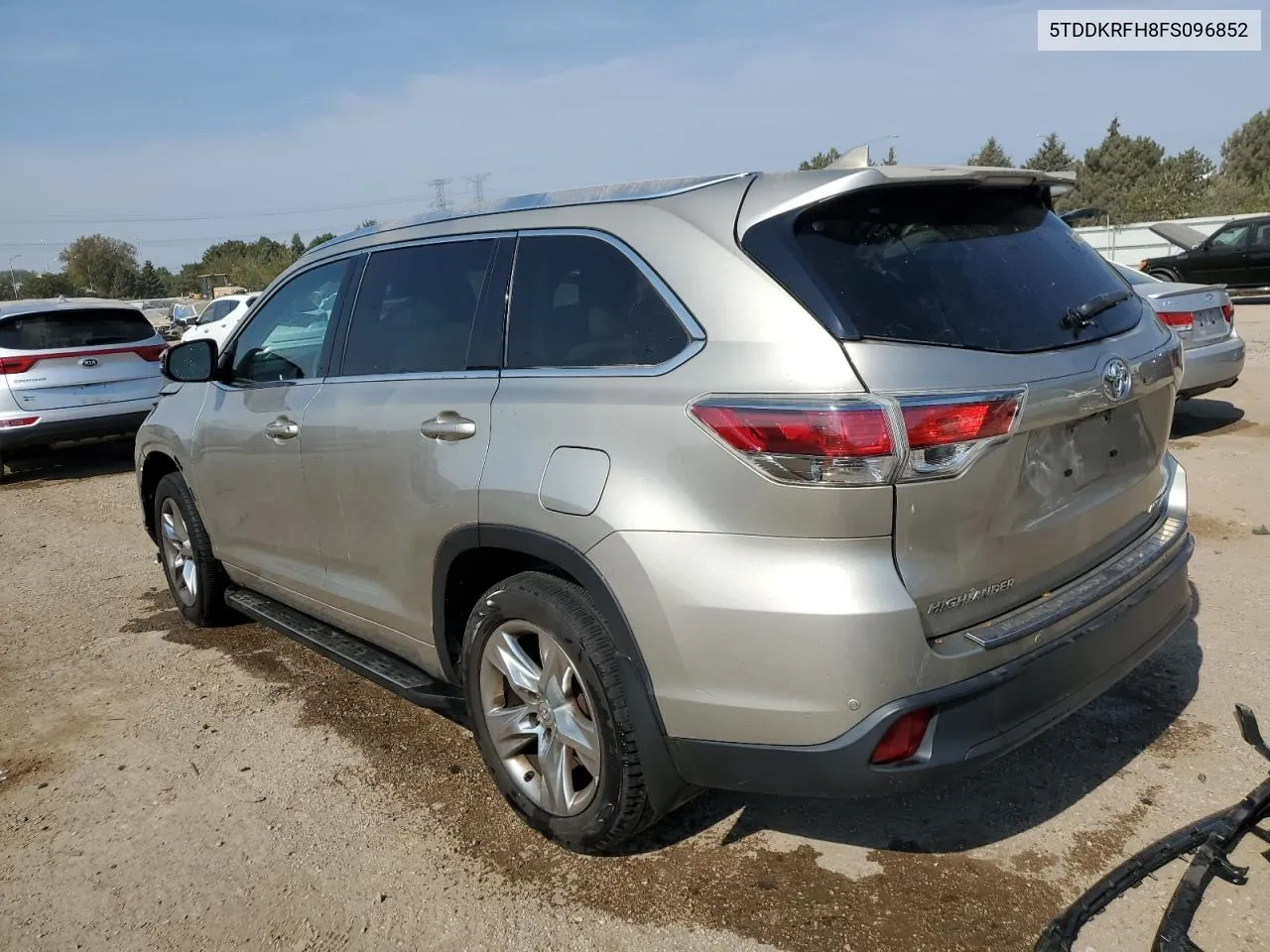 2015 Toyota Highlander Limited VIN: 5TDDKRFH8FS096852 Lot: 75210254