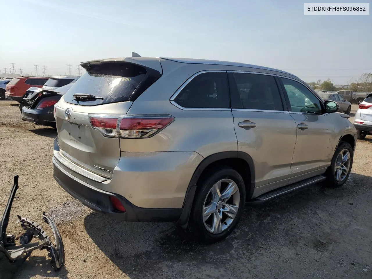 2015 Toyota Highlander Limited VIN: 5TDDKRFH8FS096852 Lot: 75210254