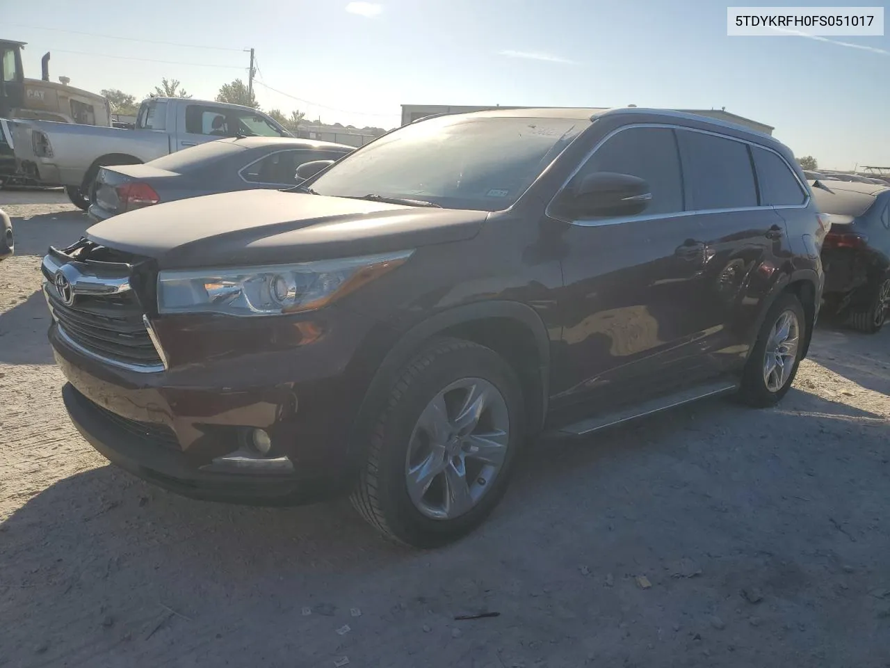 2015 Toyota Highlander Limited VIN: 5TDYKRFH0FS051017 Lot: 76588264