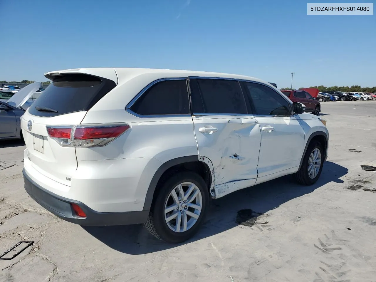 2015 Toyota Highlander Le VIN: 5TDZARFHXFS014080 Lot: 76619514