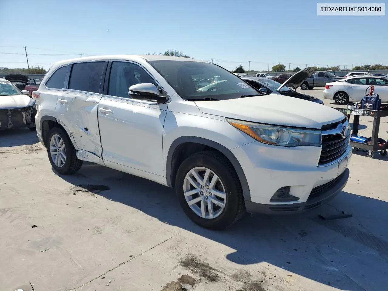 2015 Toyota Highlander Le VIN: 5TDZARFHXFS014080 Lot: 76619514