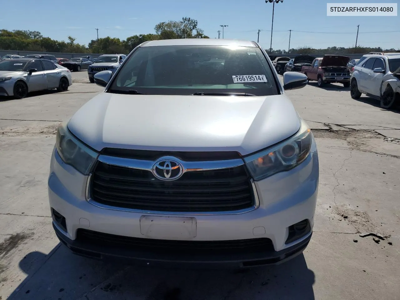 5TDZARFHXFS014080 2015 Toyota Highlander Le