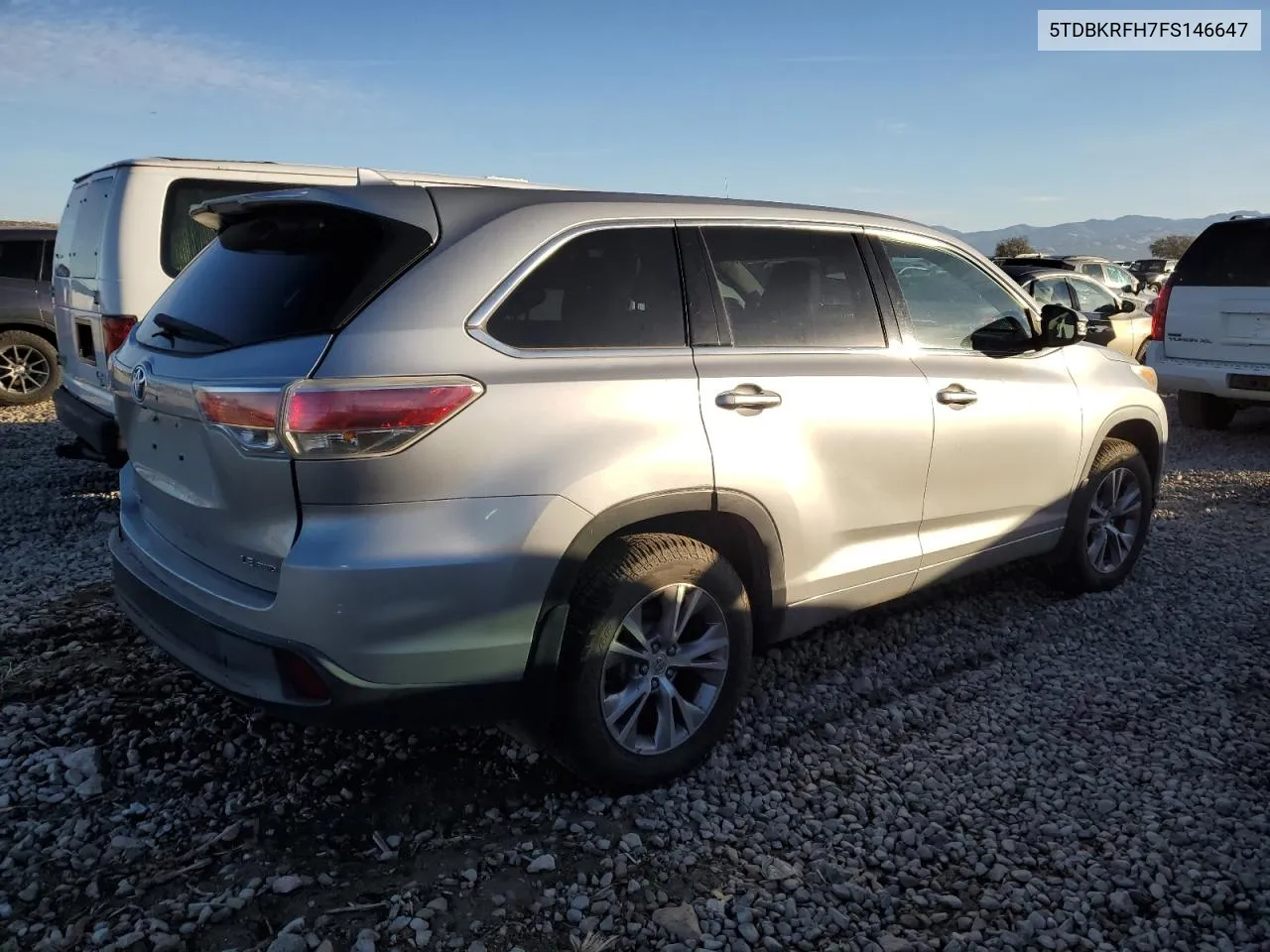 2015 Toyota Highlander Le VIN: 5TDBKRFH7FS146647 Lot: 76750814